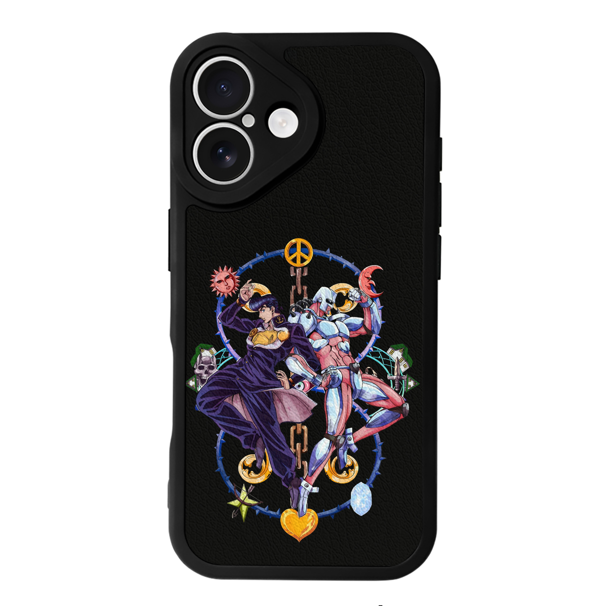 （画像用） ジョジョの奇妙な冒険 ひがしかた じょうすけ JoJo's Bizarre Adventure Higashikata Josuke 【iPhone 16シリーズ対応】シリコンスマホケース（レザー調） 材質：シリコン